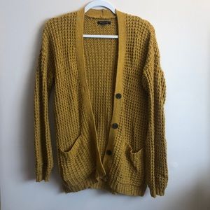 NWOT American Eagle Mustard Yellow Cardigan